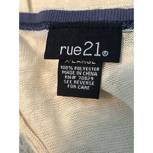 NWT Rue 21 Ivory Cream Color Women's Gauzy Tank Top Lace Trim Size XL - Picture 4 of 6